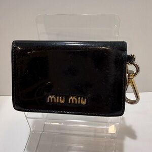 Miu Miu Black Leather Key Case/Card Holder
